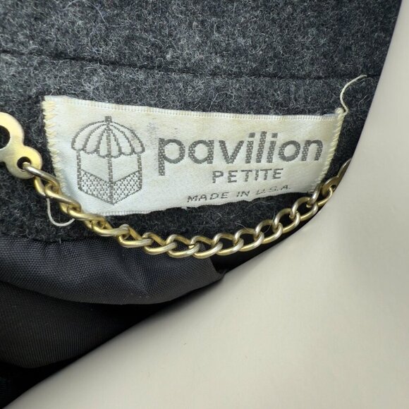 VINTAGE Pavillon Luxury Wool Gray 80’s 90’s Power Shoulders Tailored Jacket S - Picture 7 of 9